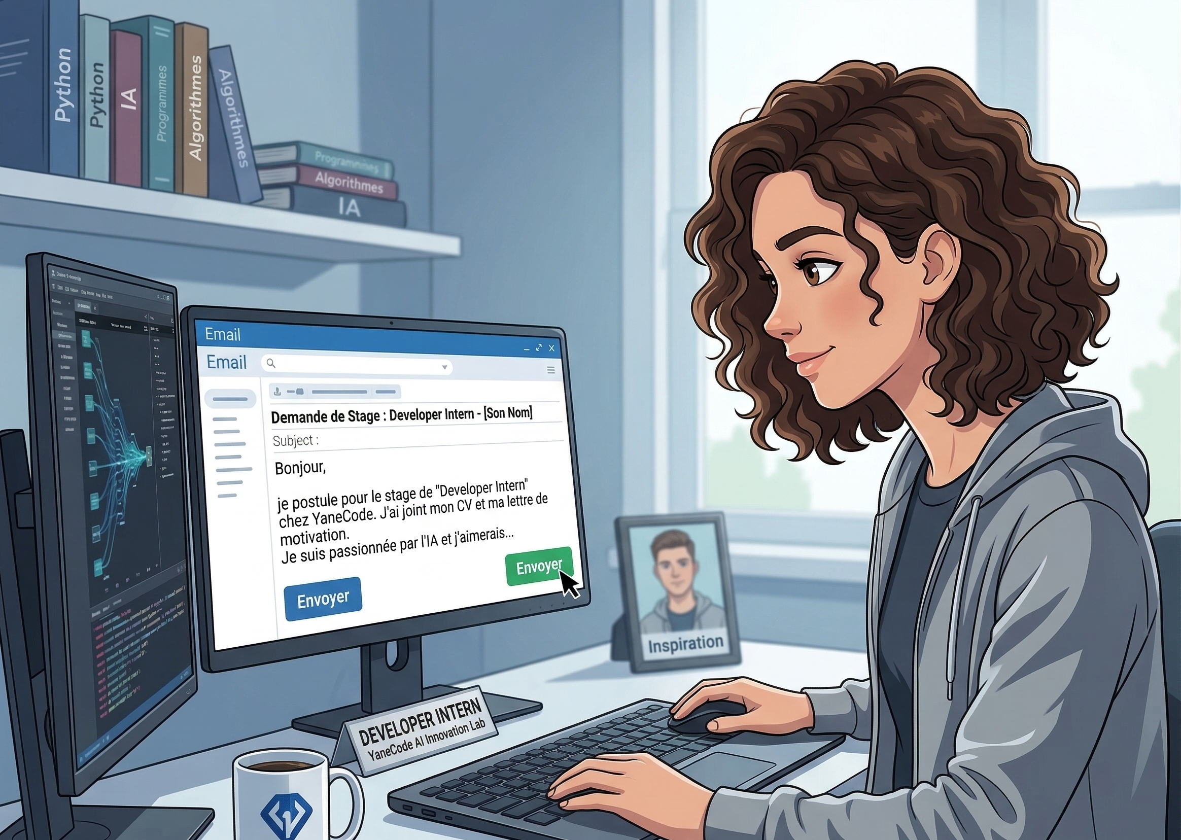 Illustration d'une personne envoyant un message